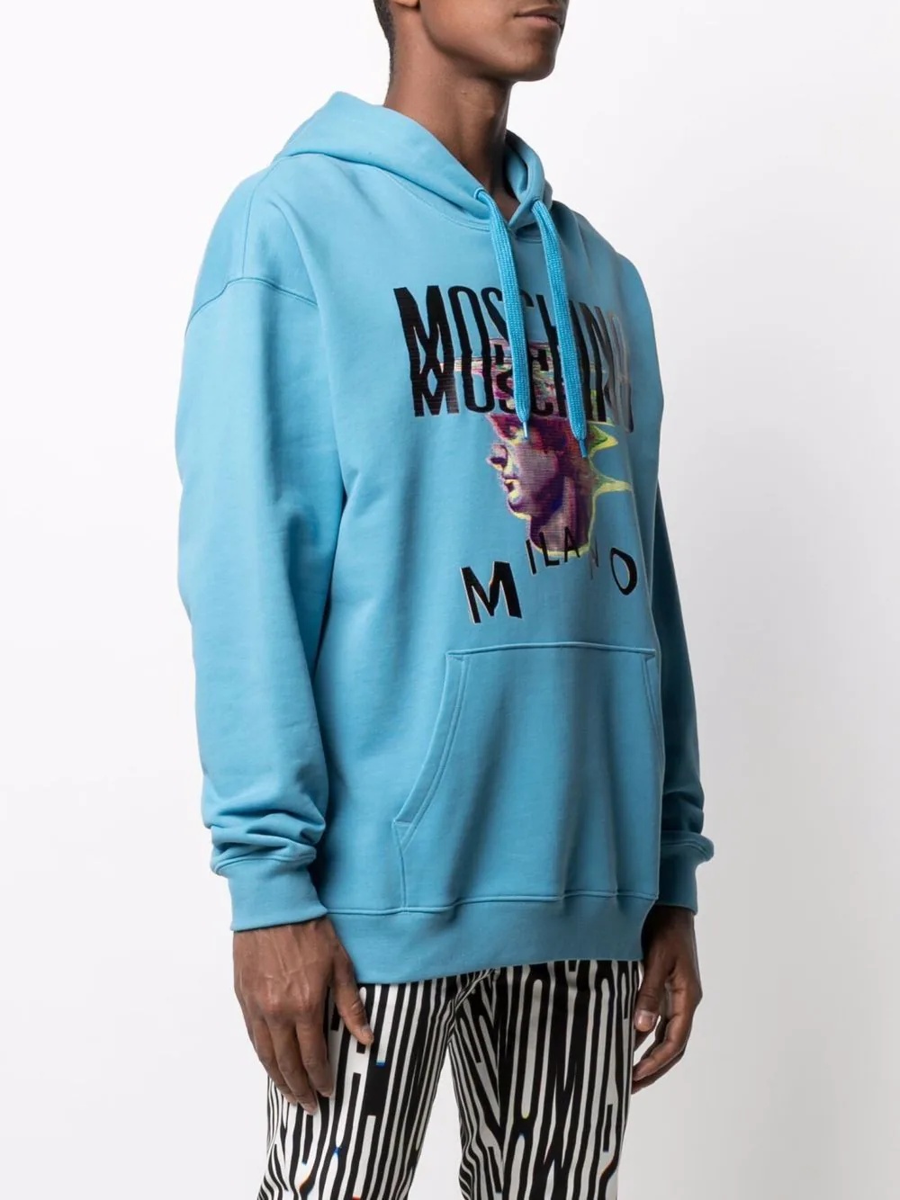 graphic-print relaxed logo hoodie - 3