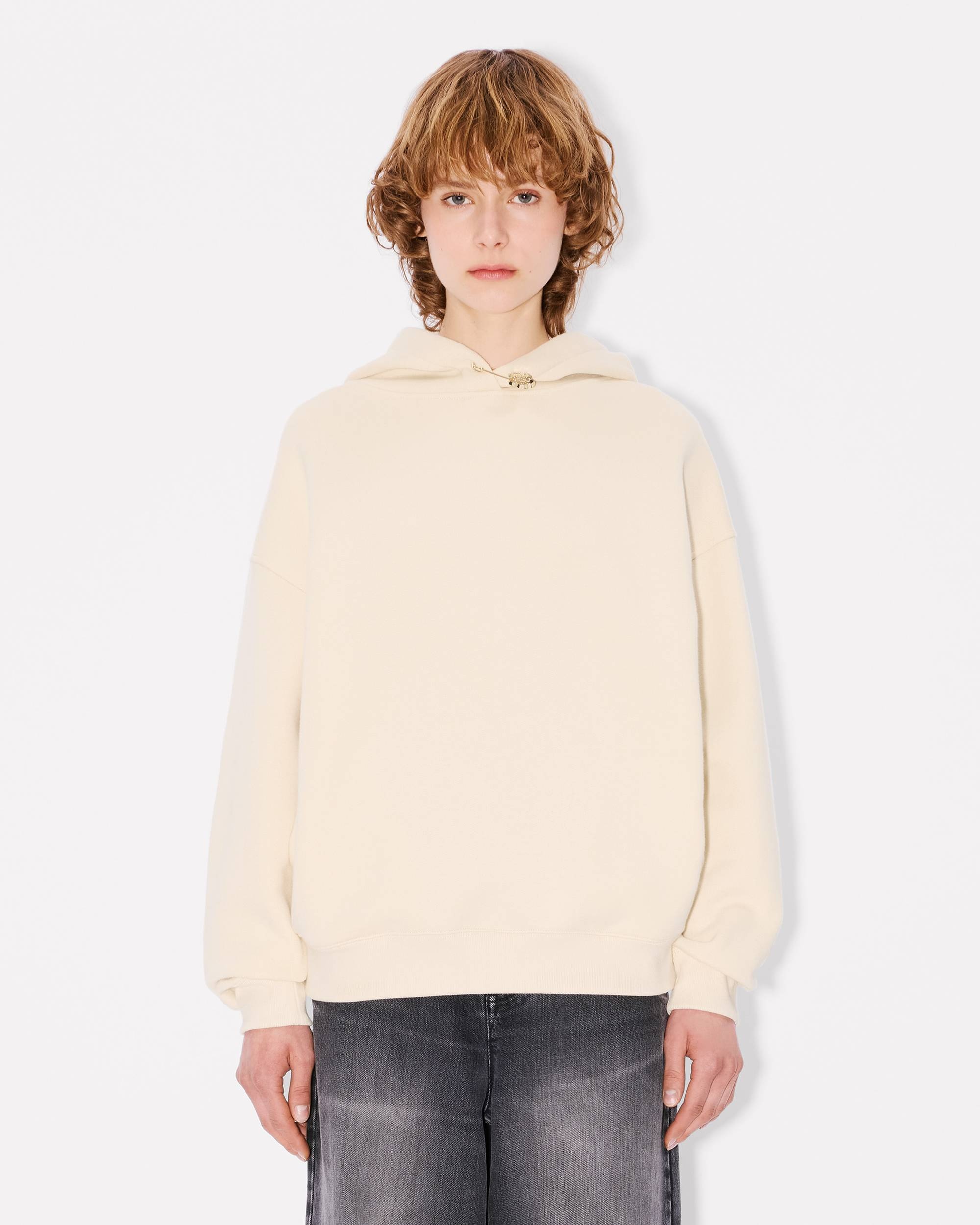 'Boke Flower' pin oversized hoodie in cotton - 3