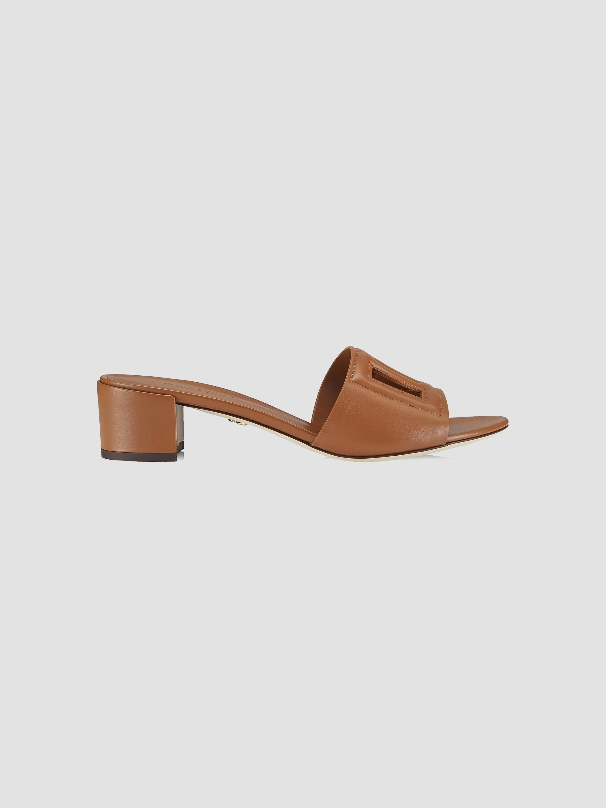 Women's Interlocking DG 40 Leather Mules - Brown - 1