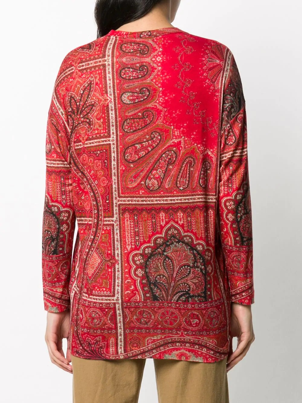 paisley print long-sleeved T-shirt - 4