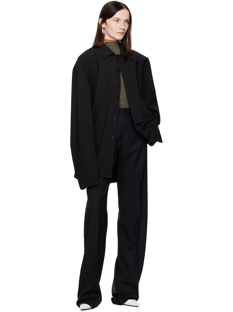 MARIE ADAM-LEENAERDT Black Classic Wool Trousers outlook