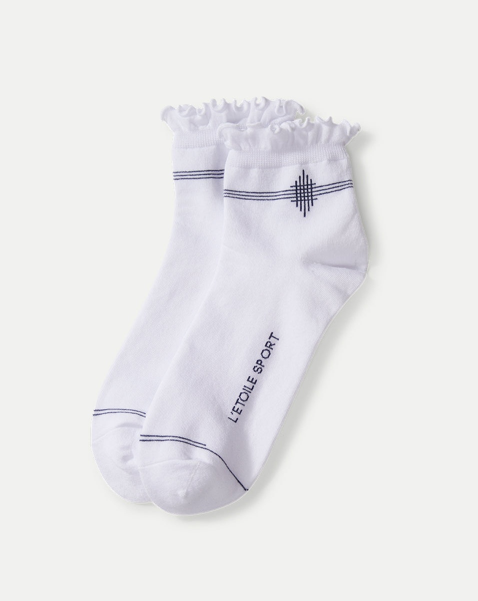 RUFFLE-TRIM SOCKS - 1