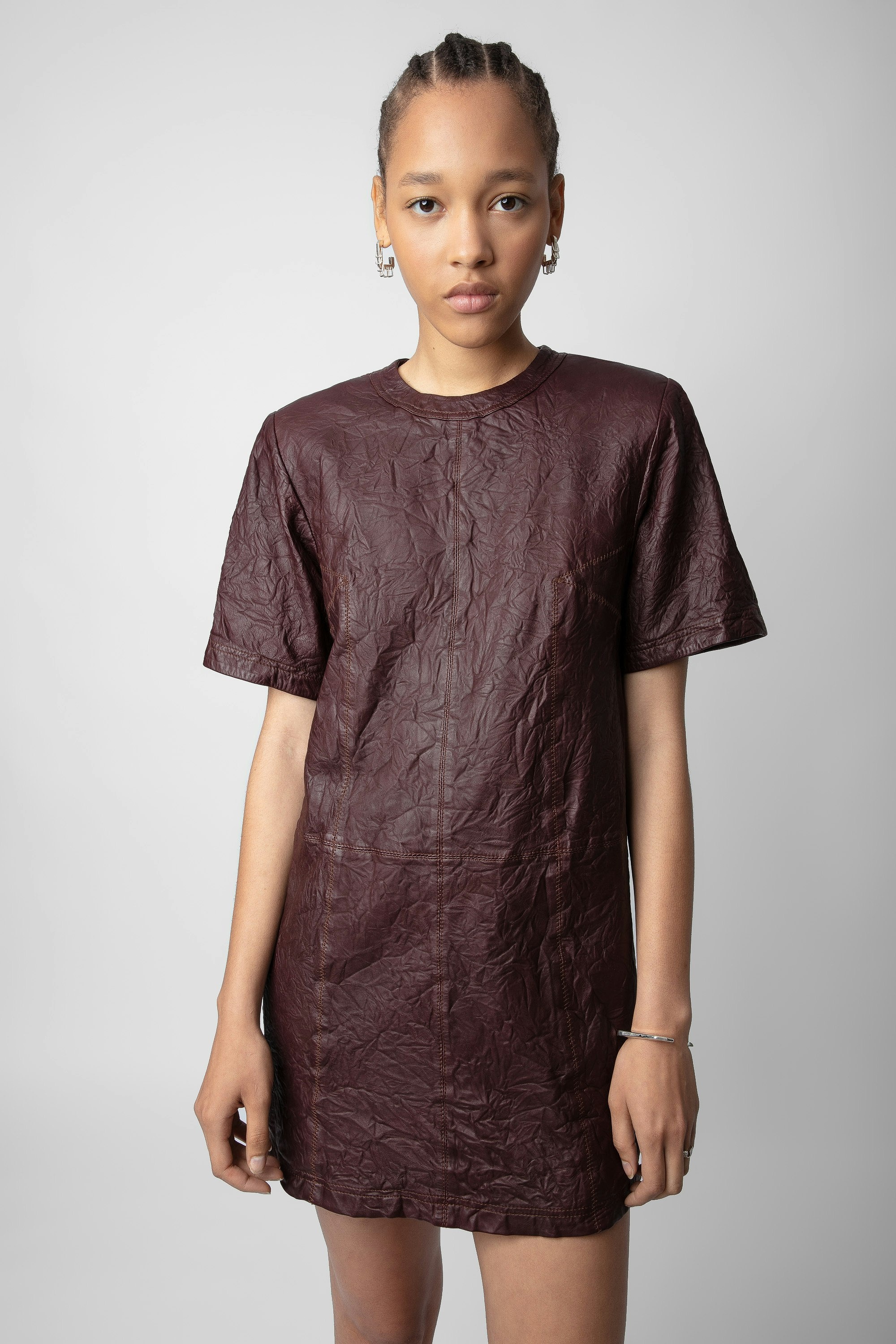 Riddy Crinkled Leather Dress - 3