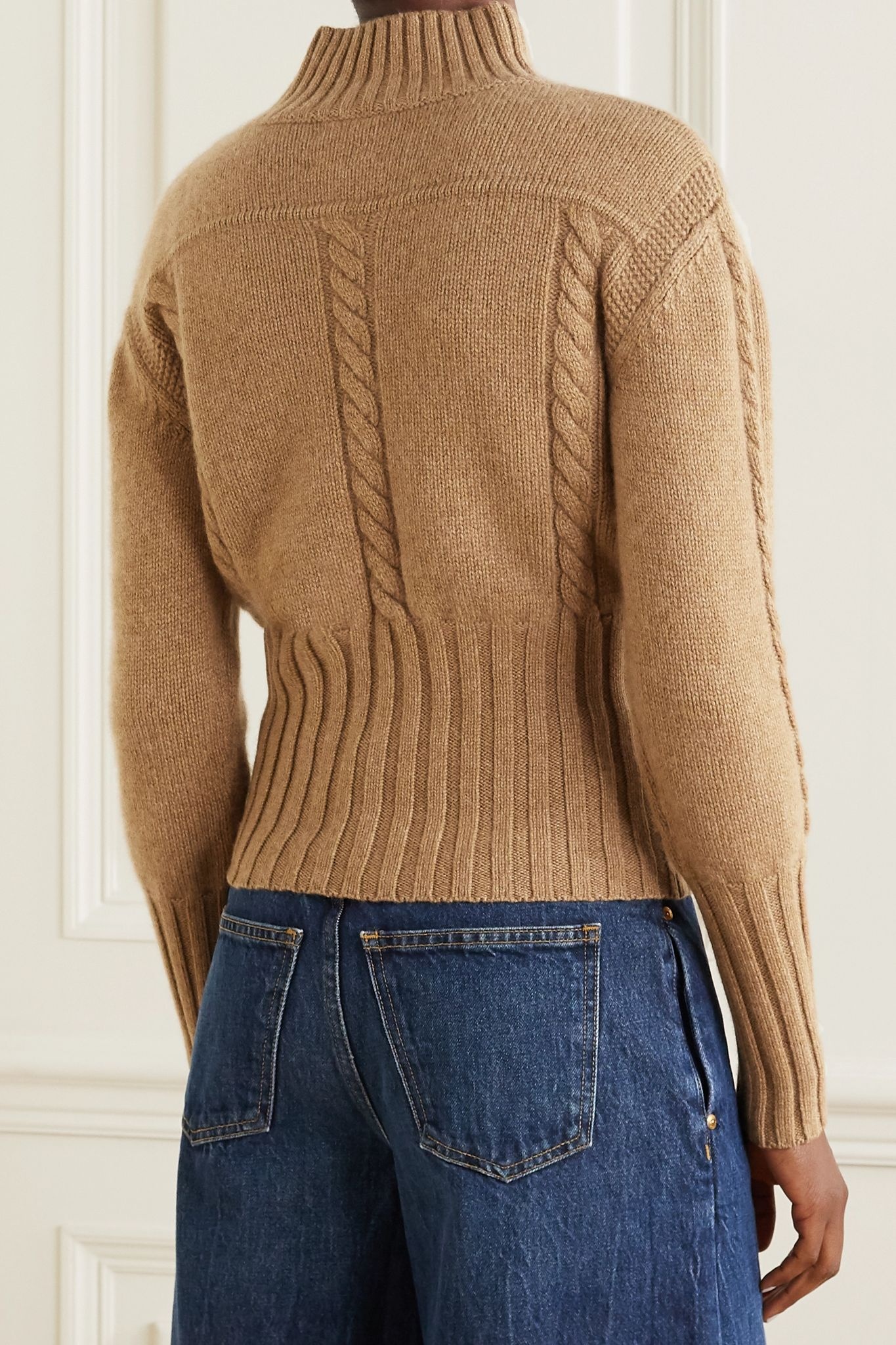 Maude cable-knit cashmere turtleneck sweater - 3