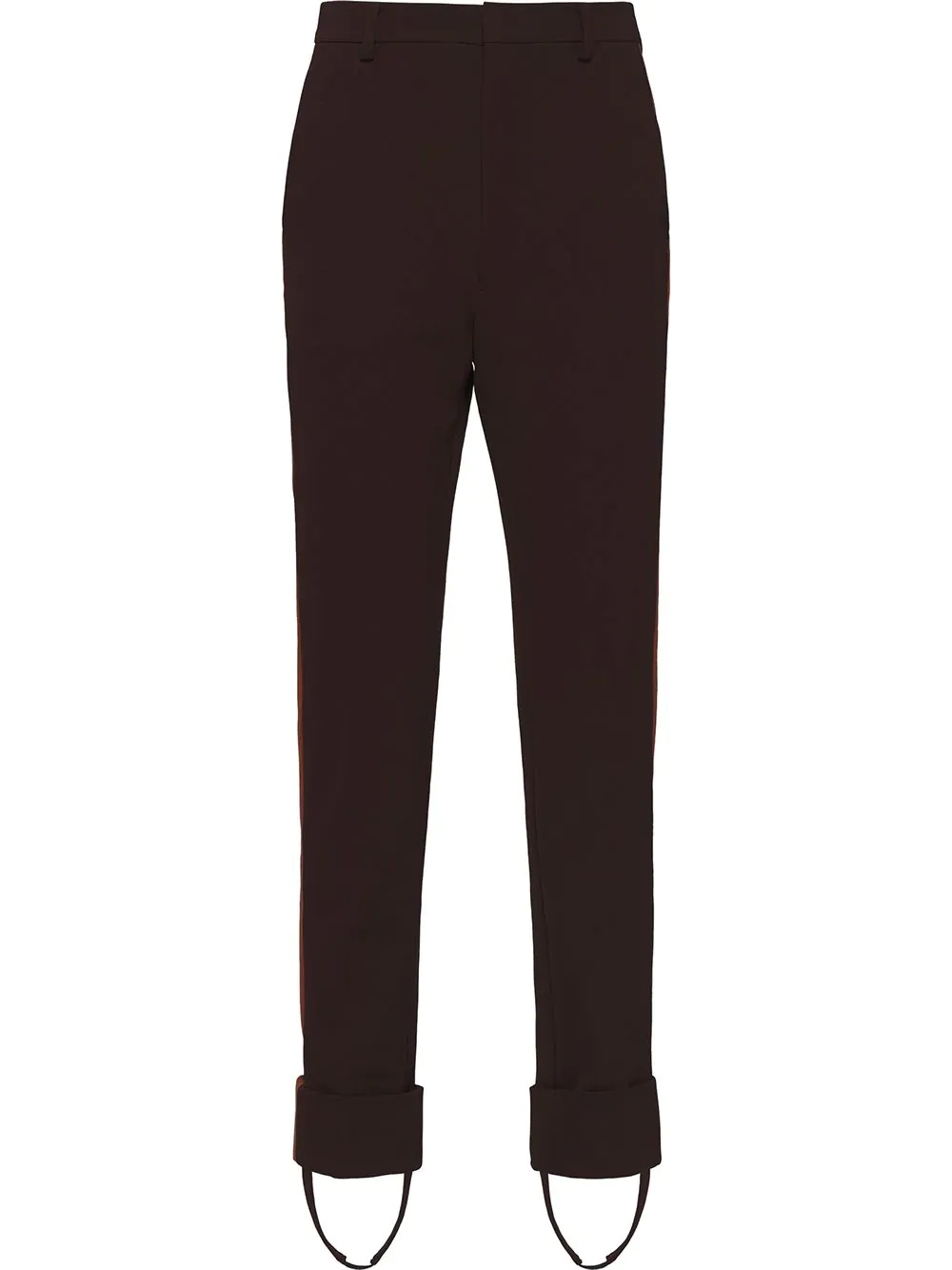 side-stripe straight-leg stirrup trousers - 1