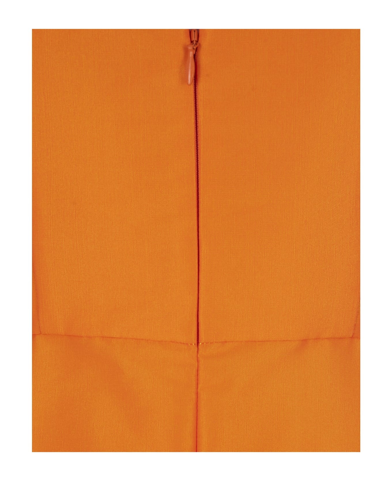 Asymmetrical And Draped Dress In Orange - 4