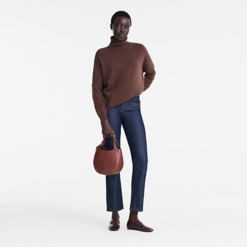 Longchamp Le Foulonné S Handbag Coffee - Leather outlook