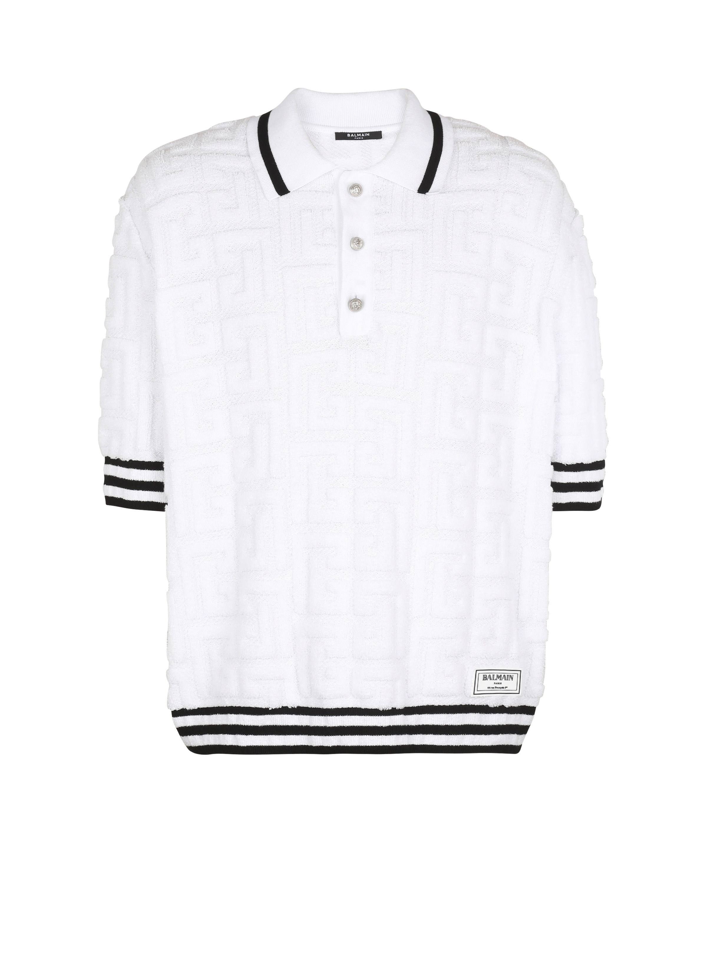 Monogrammed cotton polo shirt - 1