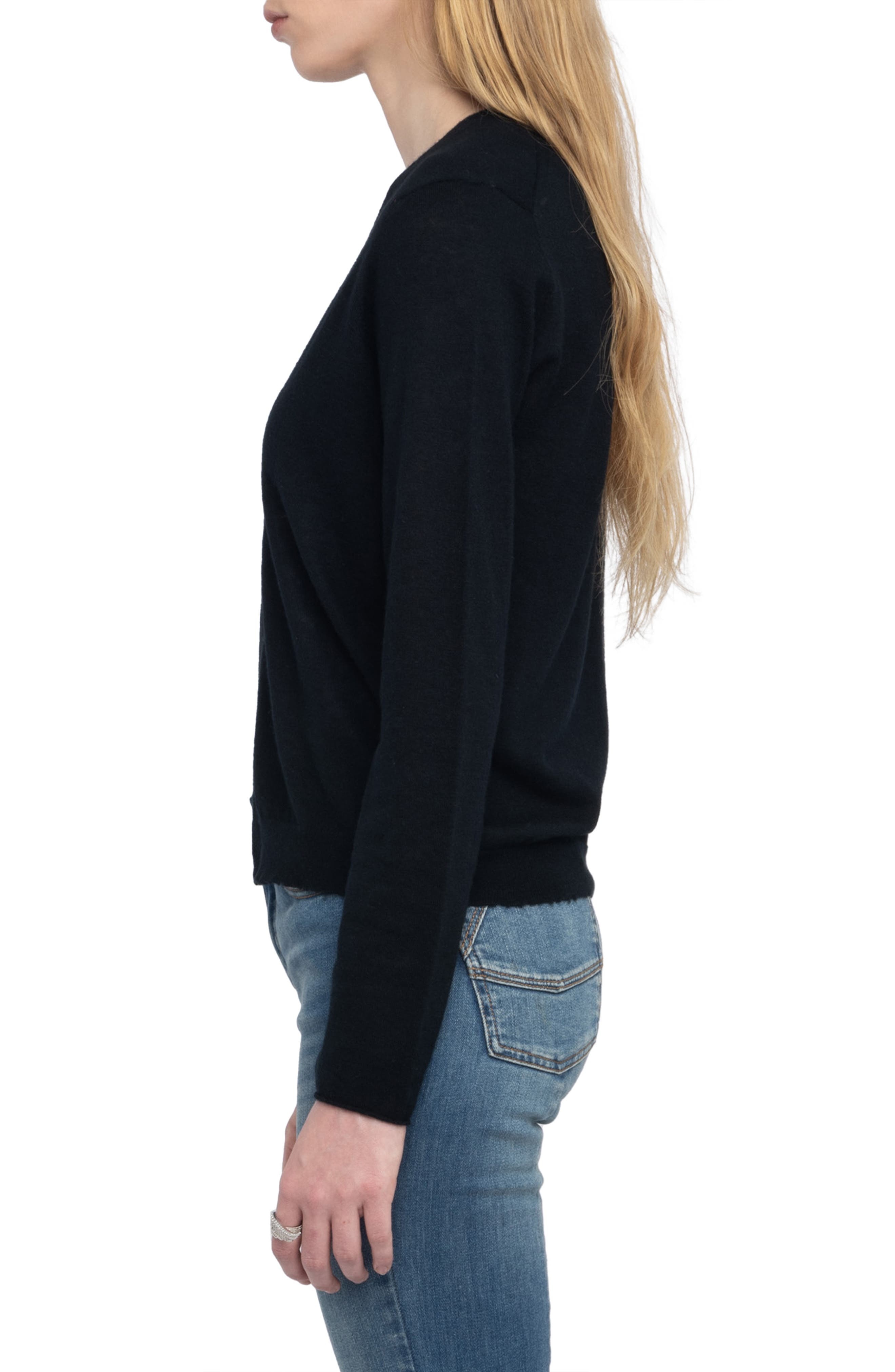 Zadig & Voltaire Manylla Cashmere Cardigan in Black at Nordstrom - 3