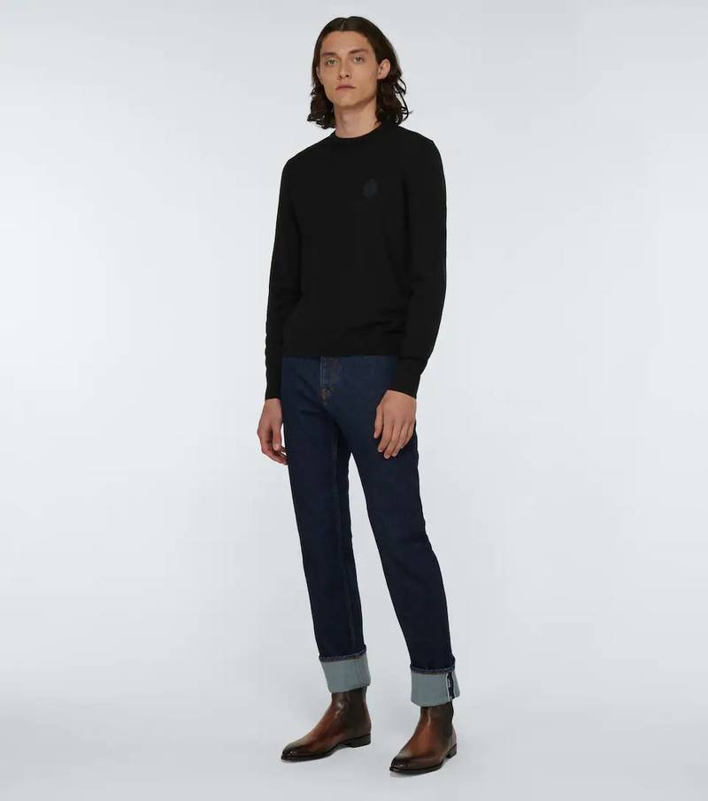 Berluti Wool sweater with embroidered crest outlook