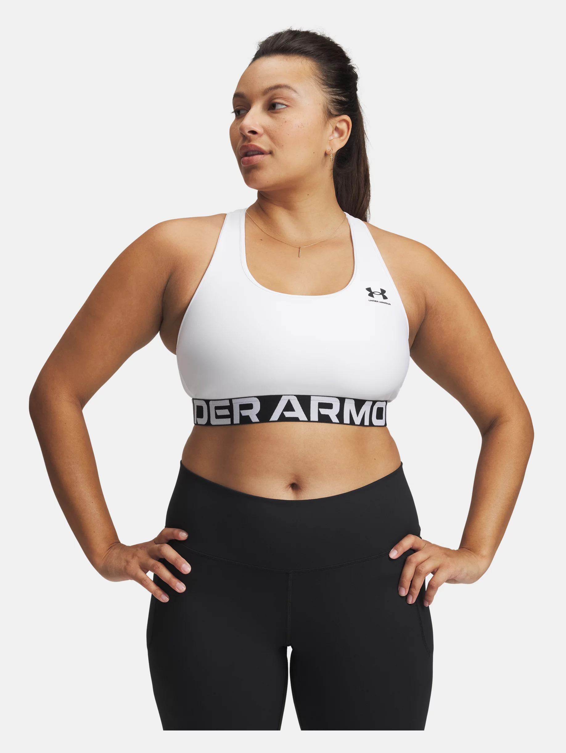 Women's HeatGear® Armour Mid Branded Sports Bra - 7