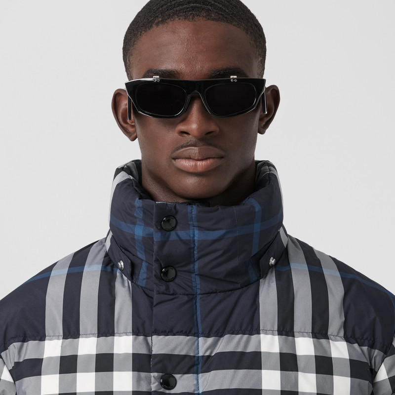 Detachable Hood Check Puffer Jacket 3