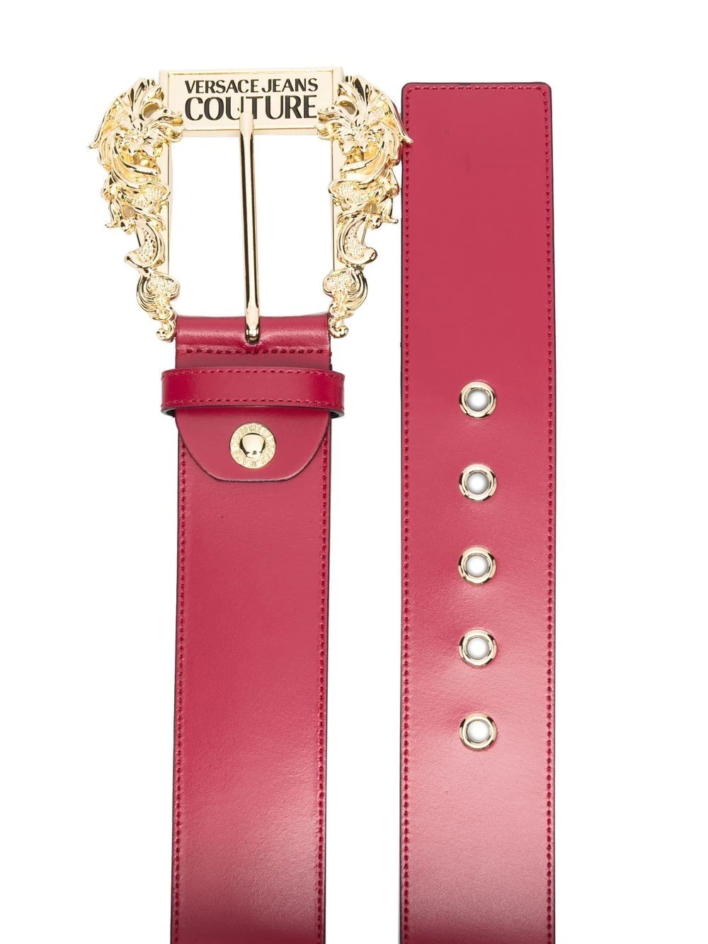 Baroque-buckle leather belt - 2