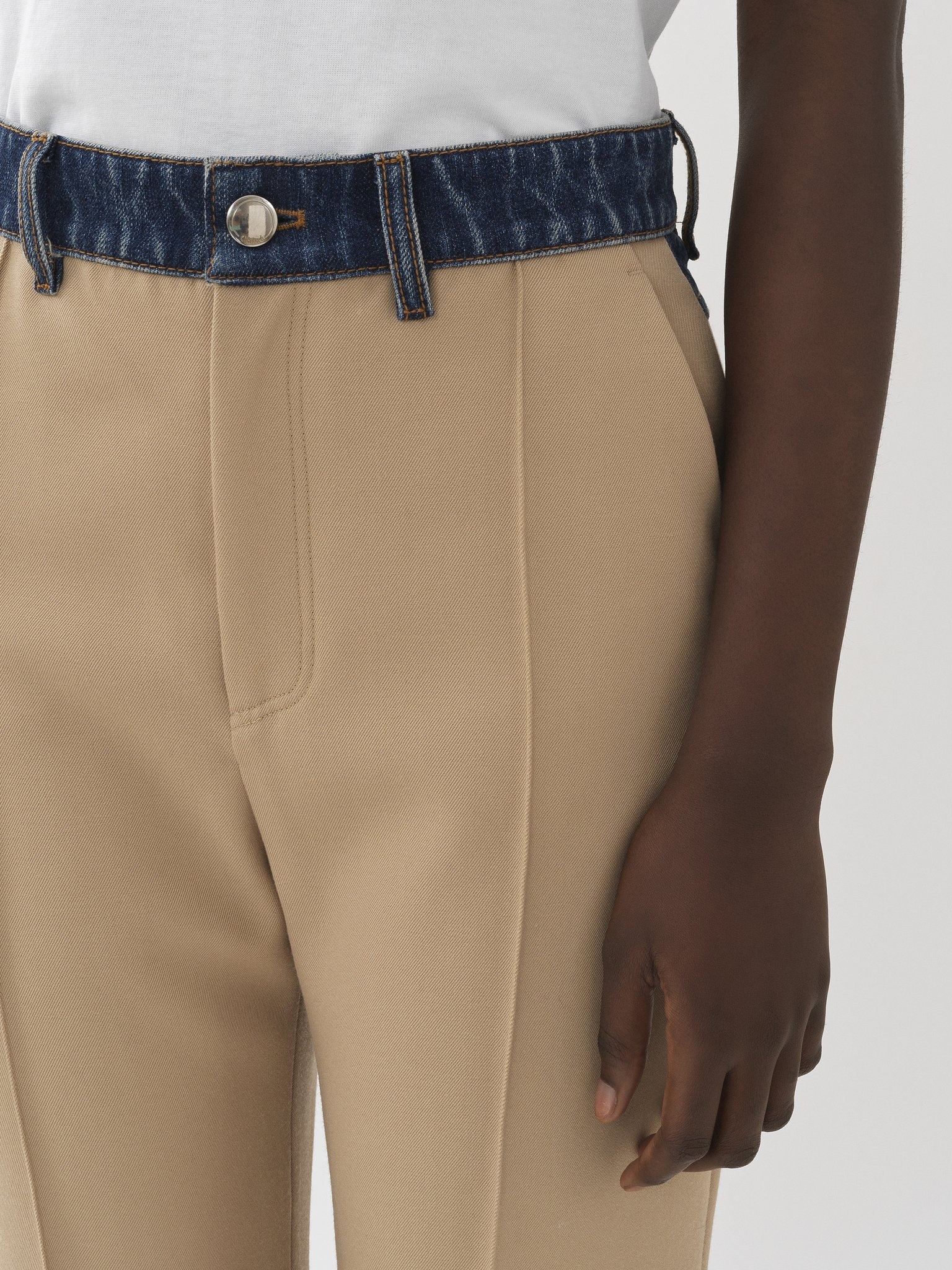 BIMATERIAL FLARE PANTS - 7