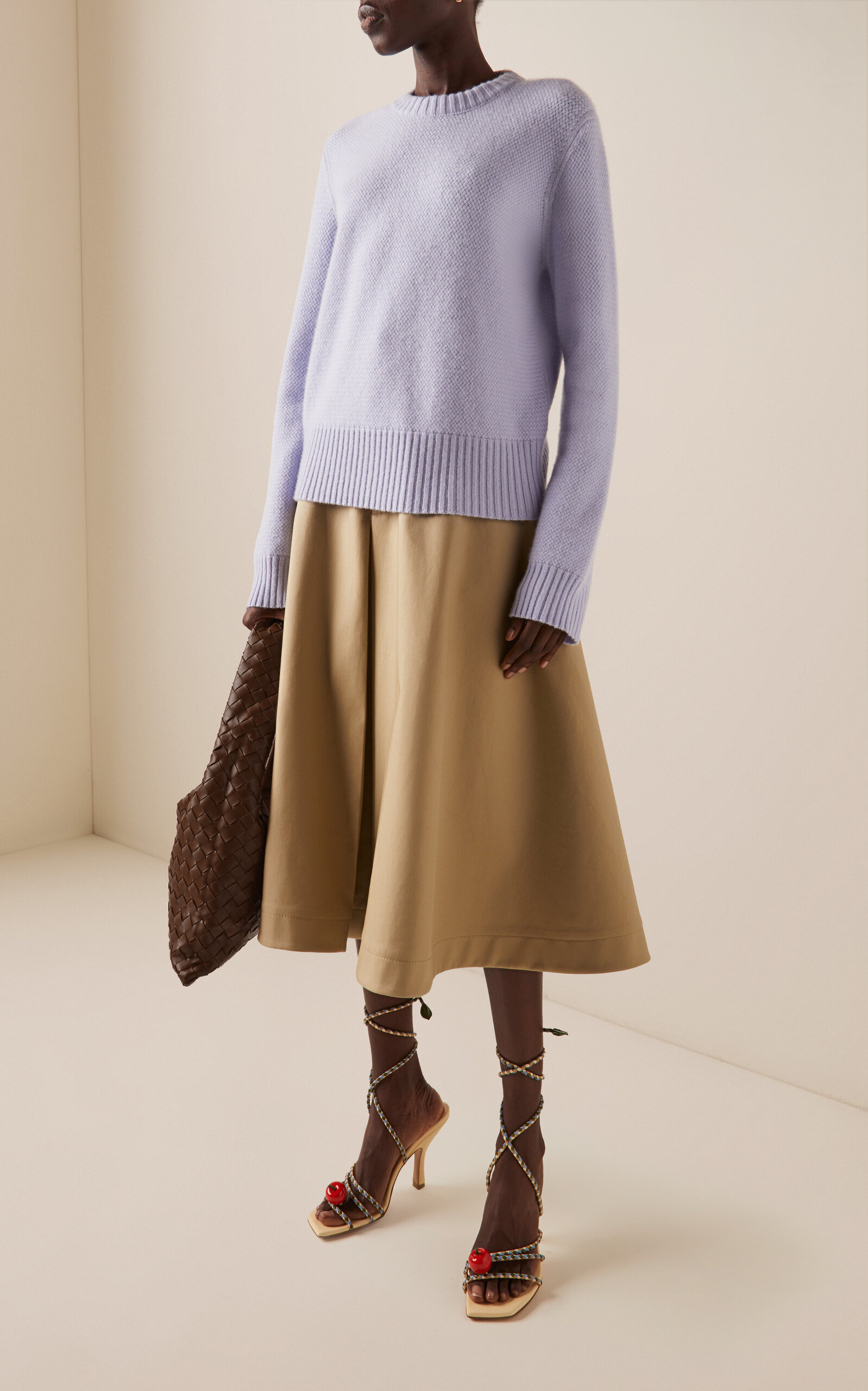 Intrecciato-Knit Cashmere Sweater purple - 2