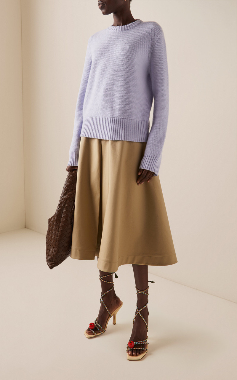 Bottega Veneta Intrecciato-Knit Cashmere Sweater purple outlook