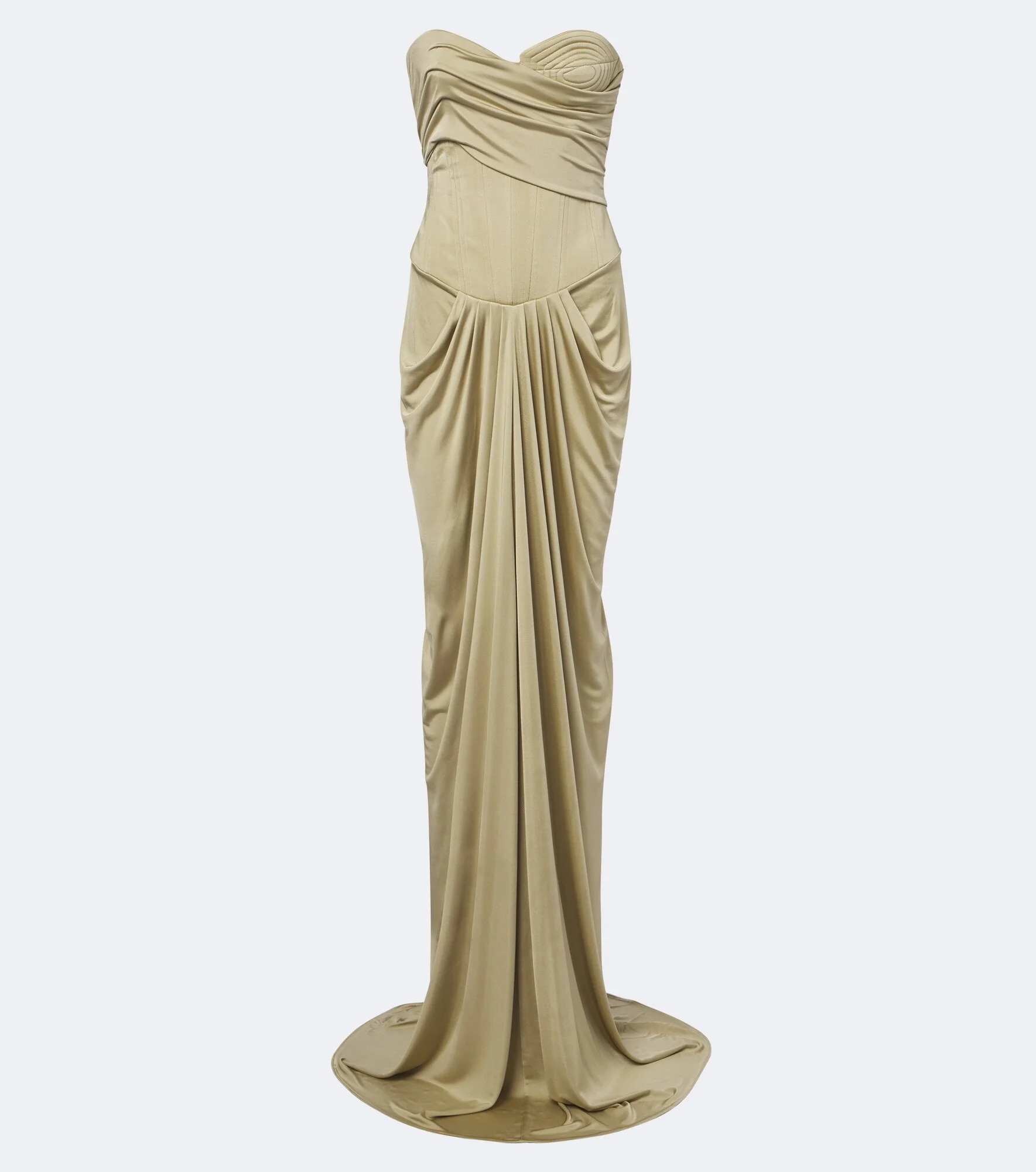 Draped gathered corset gown - 1