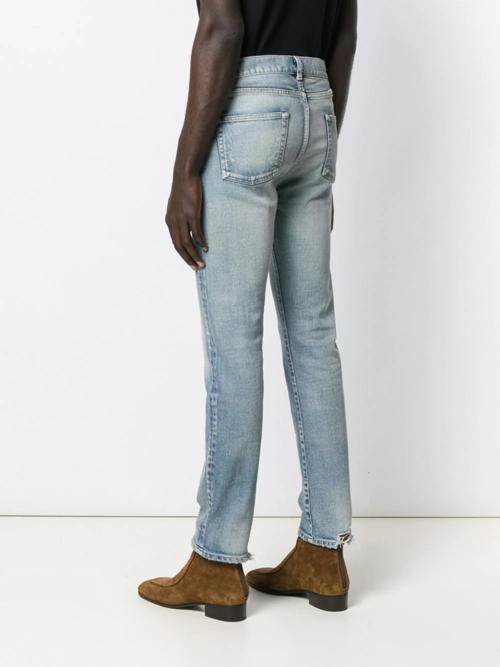 distressed straight-leg jeans - 4