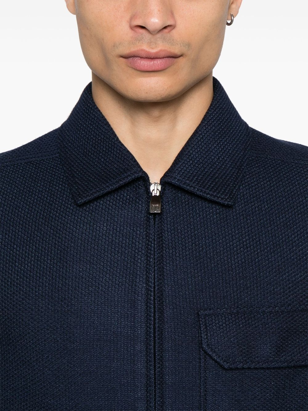 textured shirt jacket - 5