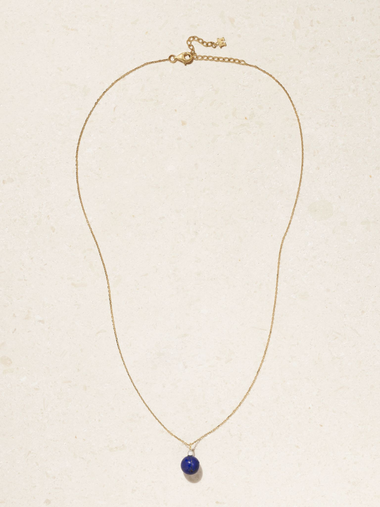 14-karat gold, lapis lazuli and diamond necklace Blue - 4