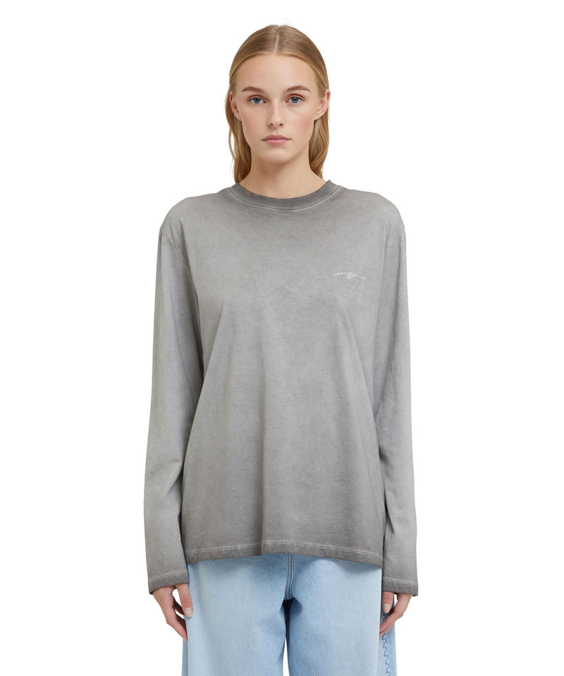 MSGM Long sleeve T-Shirt with faded treatment and embroidered logo outlook