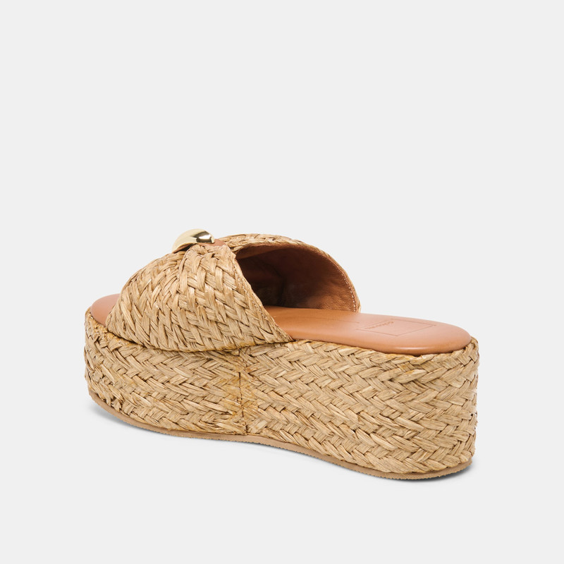 BARRIO WEDGES NATURAL RAFFIA 5
