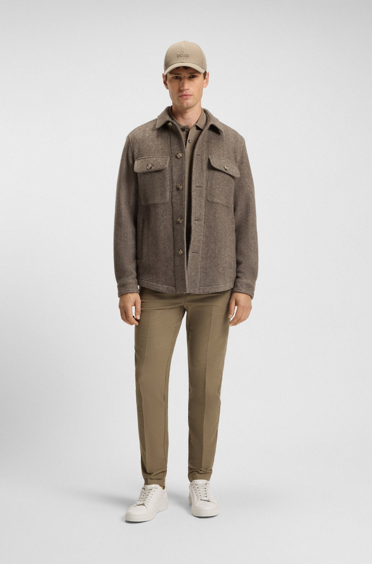 SLIM-FIT TROUSERS IN COTTON-BLEND TWILL - 3