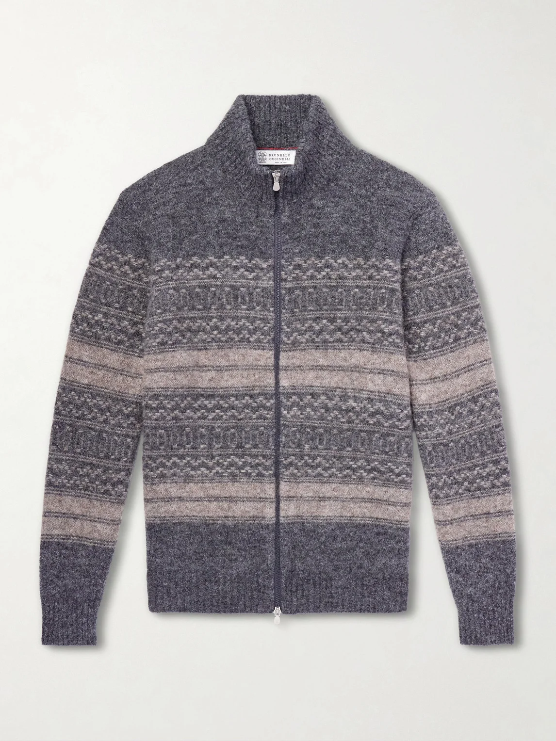 Alpaca-Blend Zip-Up Sweater - 1