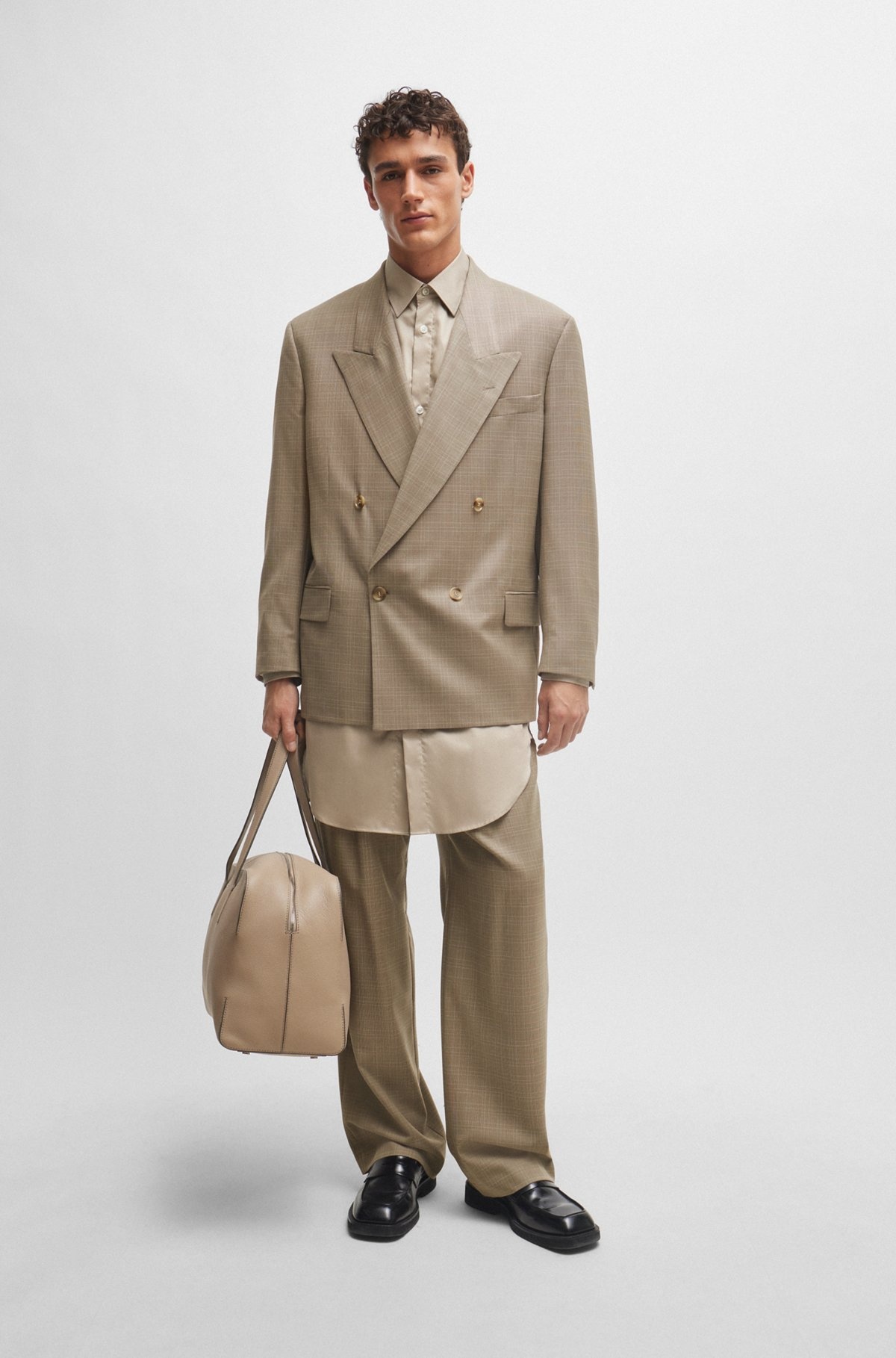 ZIPPED HOLDALL IN GRAINED LEATHER WITH LOGO LETTERING - 3