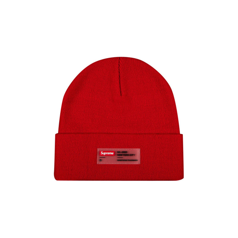 Supreme Clear Label Beanie 'Red' - 1