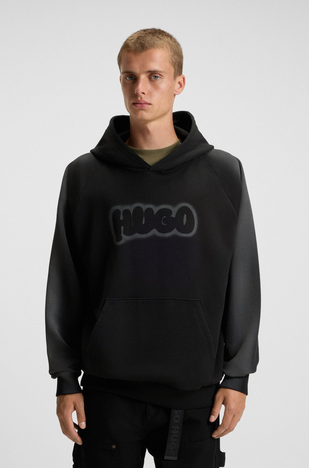 COTTON-TERRY HOODIE WITH AIRBRUSH LOGO - 2