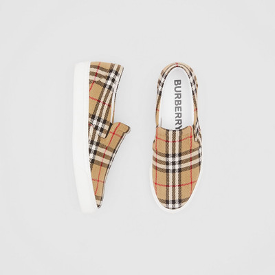 Burberry Bio-based Sole Latticed Cotton Slip-on Sneakers outlook