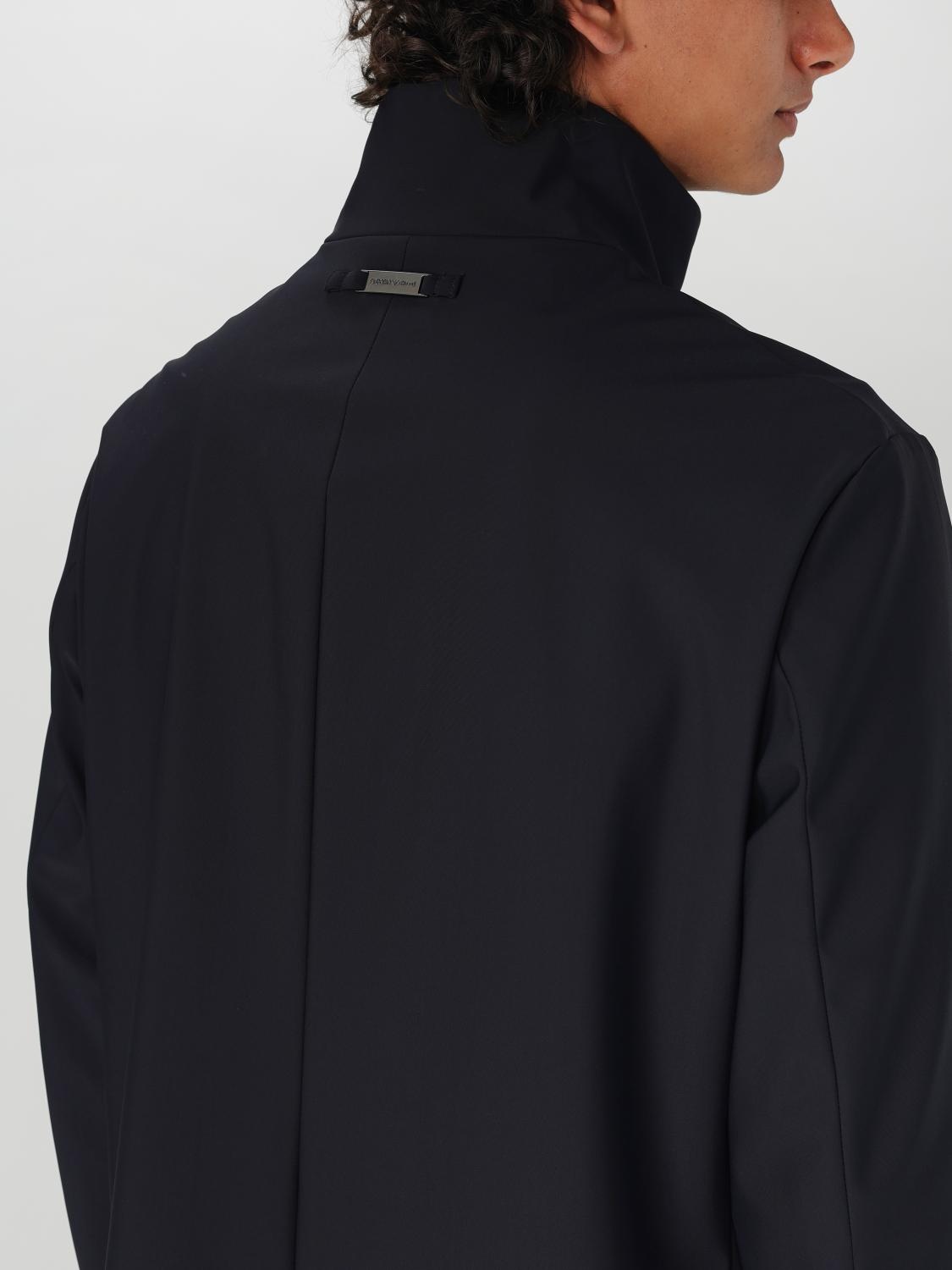 ジャケット・アウター emporio armani wool heavy gabardine coat Single-breasted trench coat in a heavyweight, virgin wool