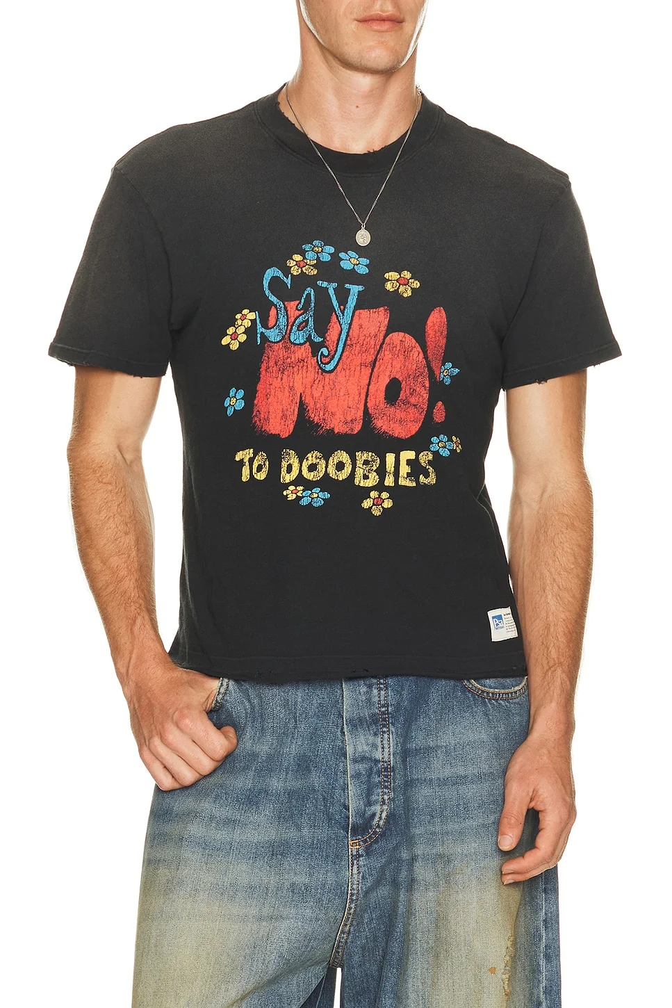 Say No Open Hem Fitted Tee - 1