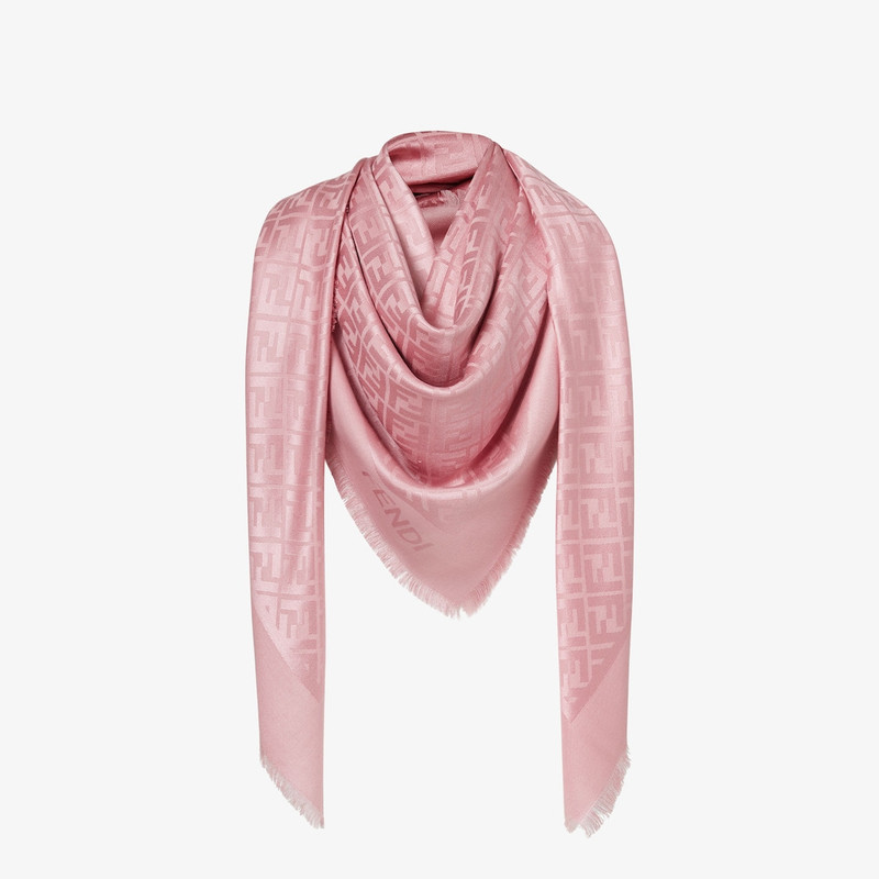 FF Shawl Pink silk and wool shawl 3