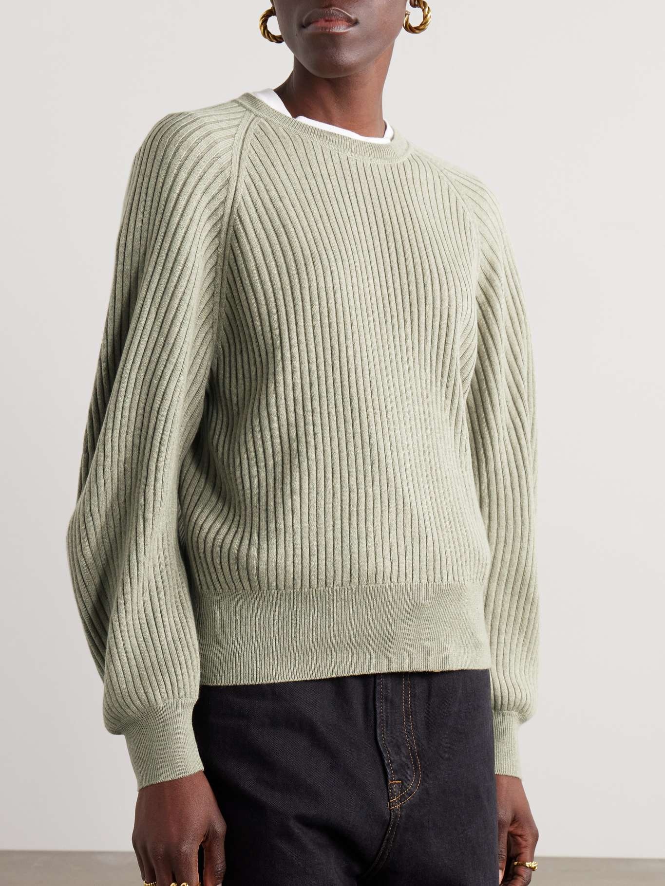 Ribbed cashmere sweater - 3