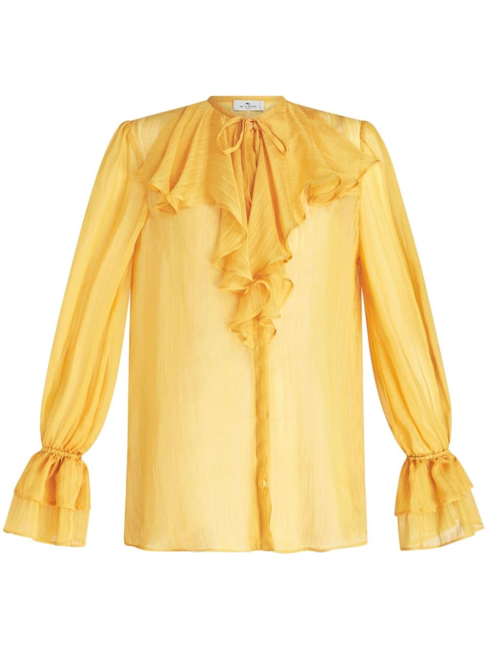 plissÃ©-effect silk shirt - 1