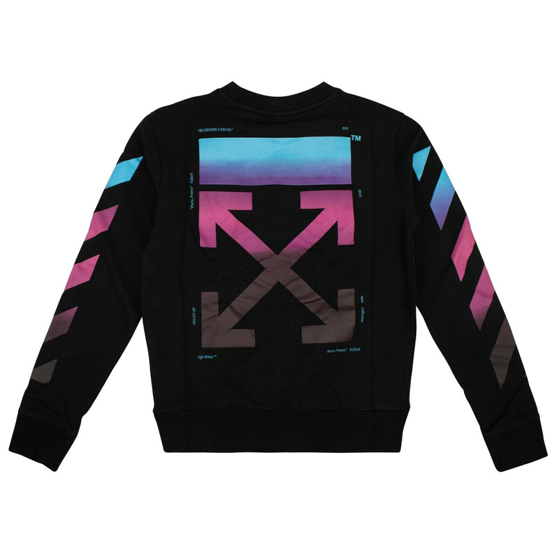 Off-White Off-White Striped Crewneck Sweatshirt 'Black' outlook