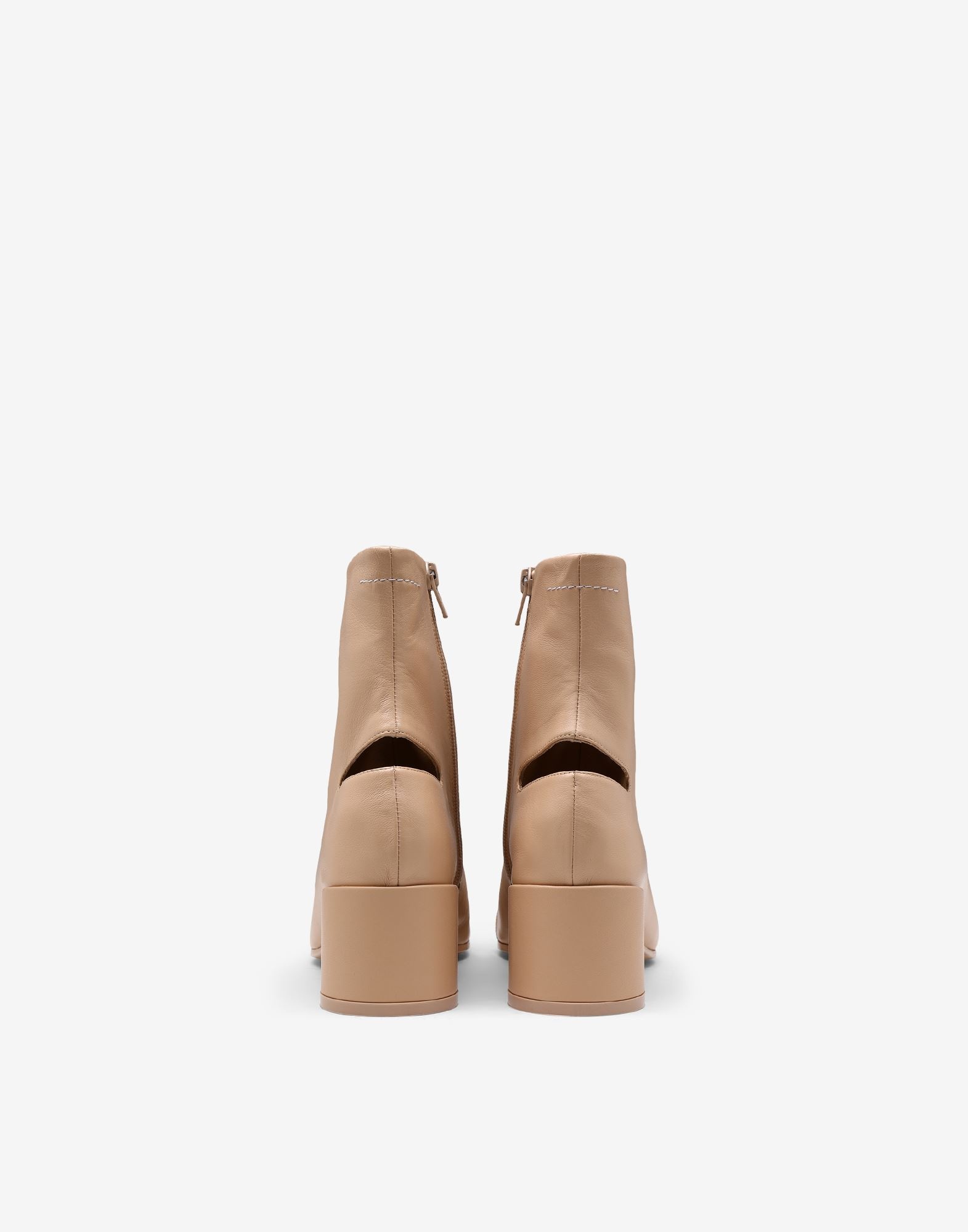 Cut-out leather ankle boots - 3