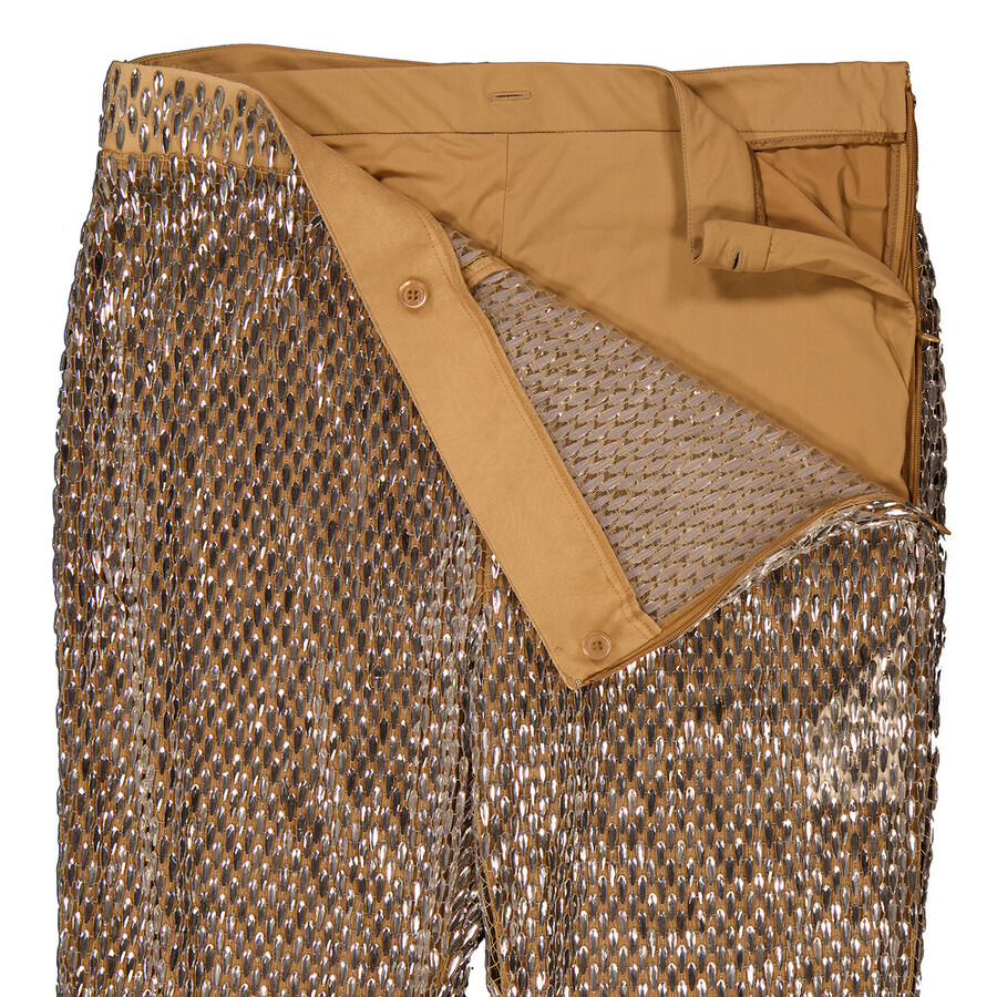 Burberry Metallic Paillette-Embellished Mesh Leggings - 2