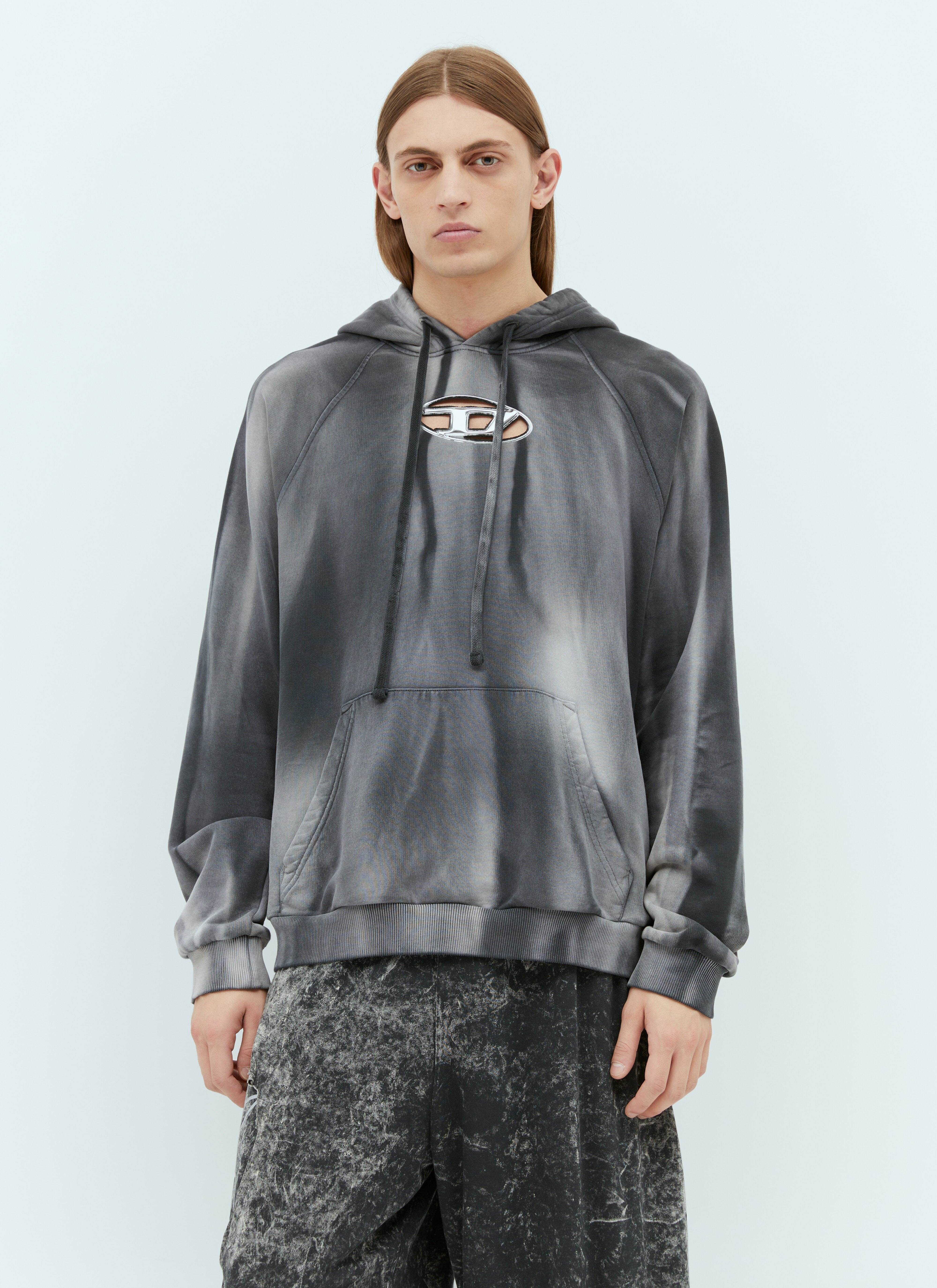 【DIESEL】S-Roxt-Hood S-ROXT-HOOD Hoodie in solarised jersey｜ブラック｜メンズ｜DIESEL