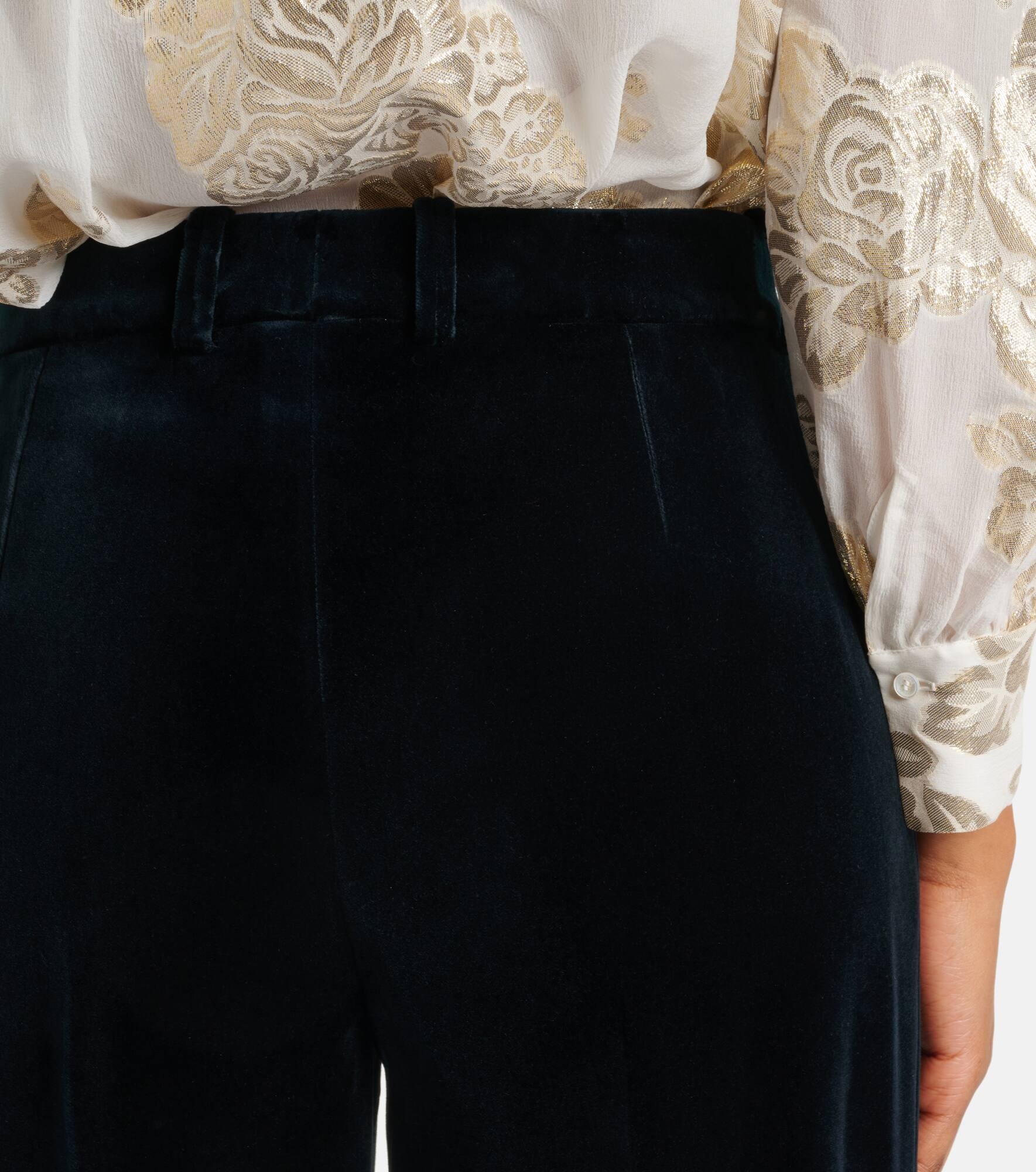 Cotton velvet flared pants - 5