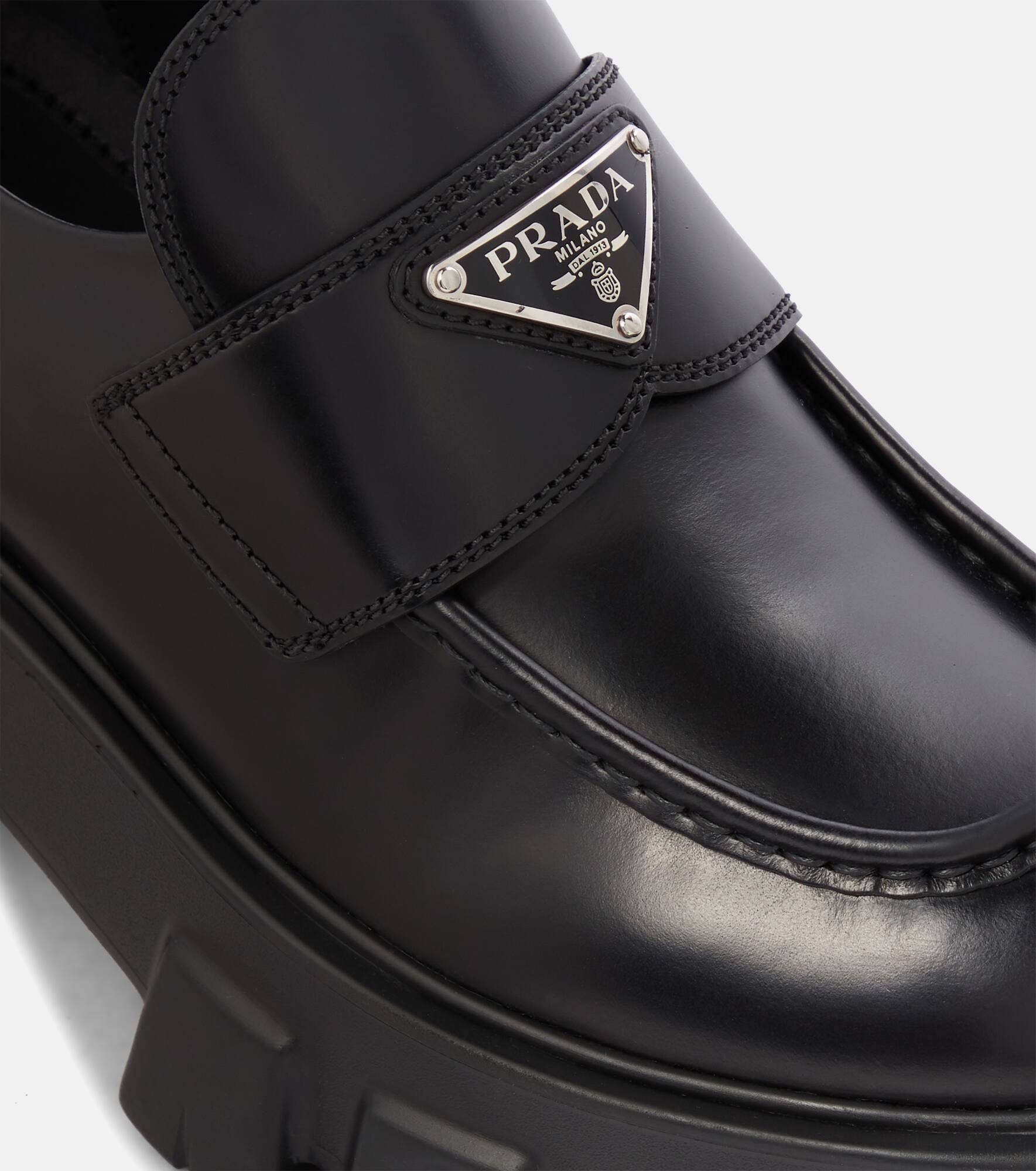 Monolith brushed leather loafers - 5