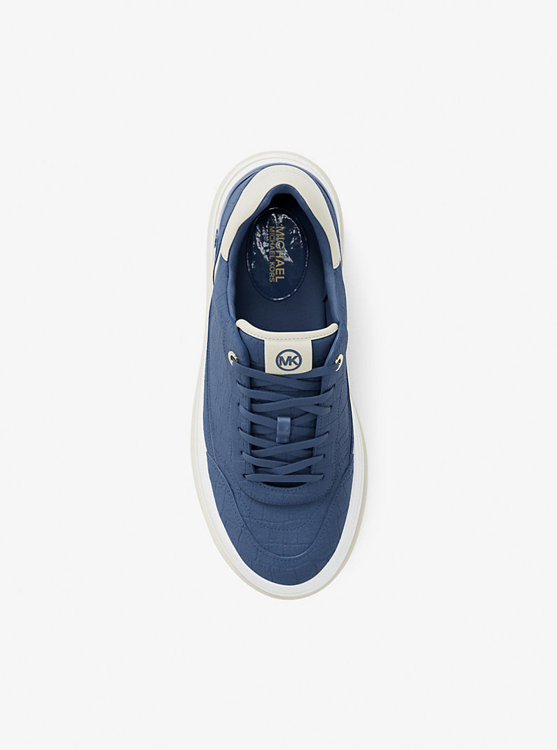 Hayes Crocodile Embossed Suede Platform Sneaker 5