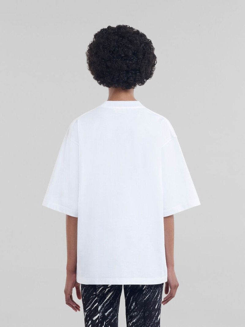 WHITE ORGANIC COTTON T-SHIRT WITH MARNI 30TH ANNIVERSARY PRINT 3