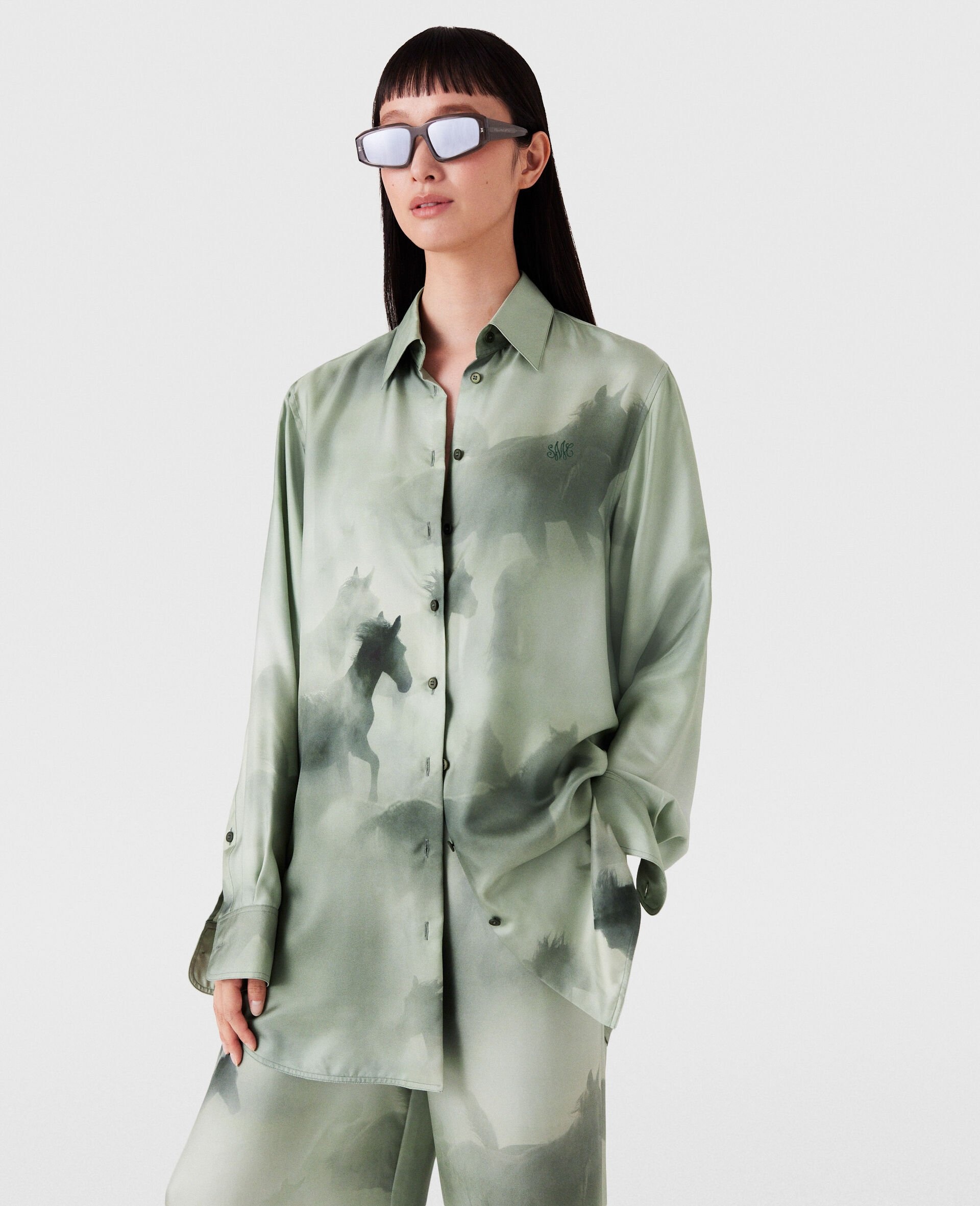 Oversized Horse Print Shirt - 7