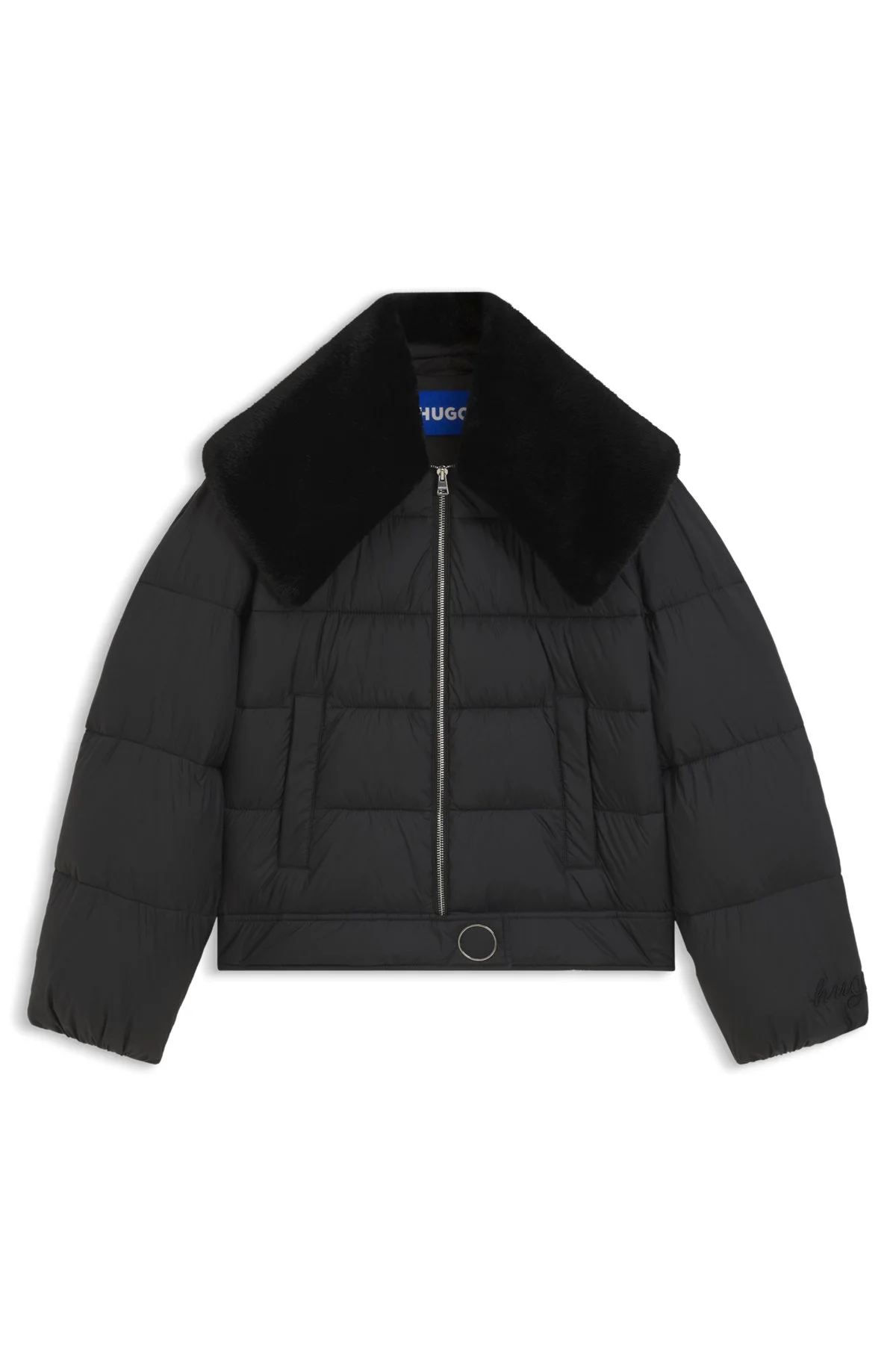 WATER-REPELLENT PUFFER JACKET WITH DETACHABLE FAUX-FUR COLLAR - 1