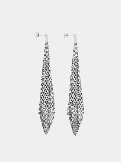 Paco Rabanne SILVER CHAINMAIL EARRINGS WITH RHINESTONES outlook