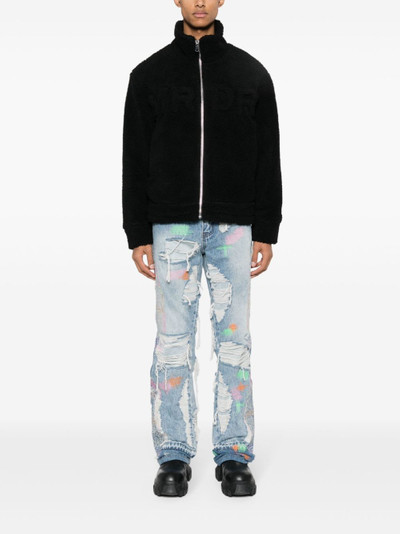 WHO DECIDES WAR Technicolor-embroidered straight jeans outlook