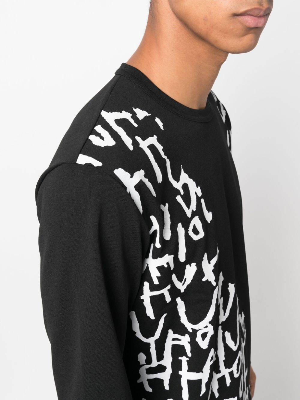 script-print long-sleeved jumper - 7